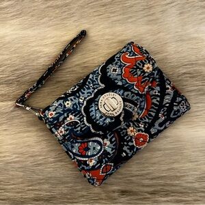 VERA BRADLEY Marrakech 2015 Your Turn Lock Smart Phone Wallet Wristlet Blue
